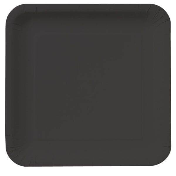 Black Velvet Square Dinner Plates, Pack of 18