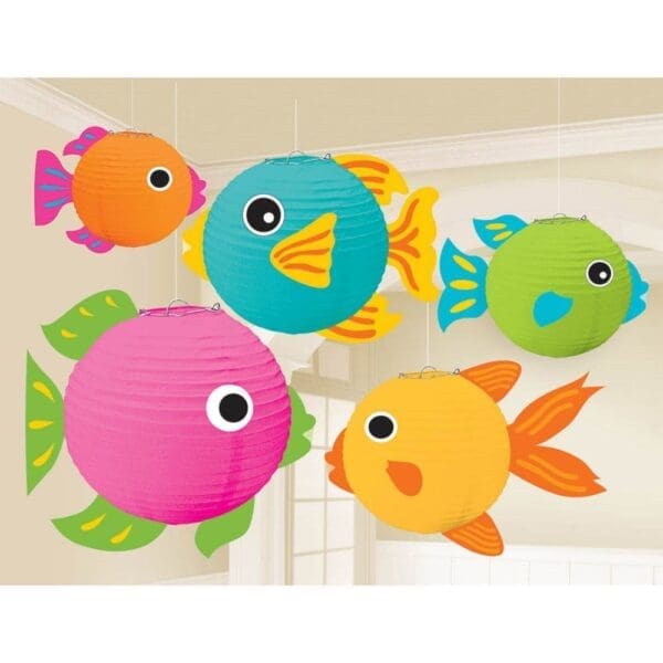 3D Tropical Fish Paper Lanterns 5ct