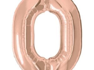 (0, Rose Gold) 34 Inch Metallic Number Balloons