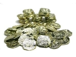 Ancient Pirate Coins-72 Pieces, 7.5 X 4.2 X 1.5 Inches