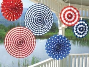 Patriotic Paper Fan Decorations