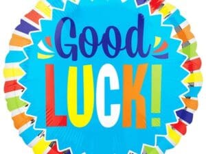 "Good Luck!" Multicolor Burst Foil Party Balloon, 17 Inches