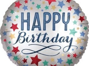 Birthday Satin Stars 18 Foil Balloon