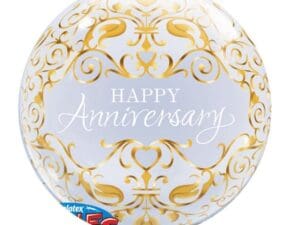 22 Inch Single Classic Happy Anniversary Bubble Balloon