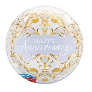 22 Inch Single Classic Happy Anniversary Bubble Balloon