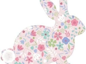 Pink Floral Bunny Cutout Easter