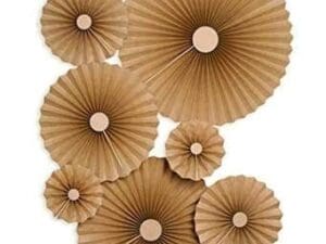 Solid Kraft Paper Rosettes Kit: Assorted Sizes, 7 Pieces