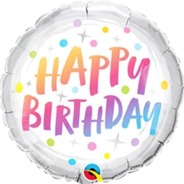 18 Inch Round Birthday Dots Foil Balloon