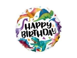 Colourful Dinosaurs 18 Inch Birthday  Foil Balloon