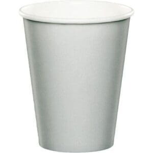 Shimmering silverPaper Hot and Cold Cups, 9 Oz, 24pk