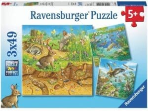 Animals in the Habitats Jigsaw Puzzle - 3 X 49 Piece