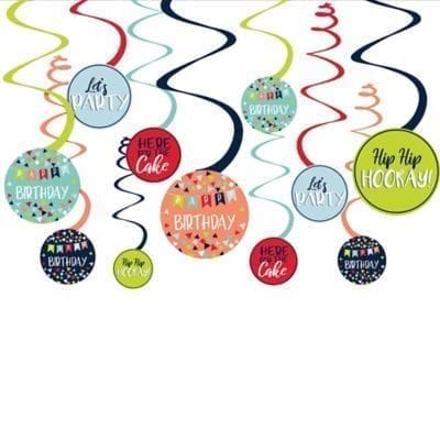 A Reason to Celebrate Swirl Decorations 12ct