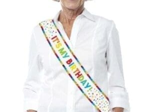 Rainbow Sequin & Confetti It's My Birthday Sash