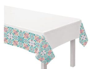 Boho Vibes Floral Geometry Fabric Tablecloth