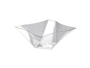 81 Oz. Twisted Square Serving Bowls - Clear