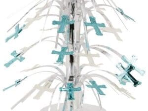 Blue and Silver Crosses Mini Cascade Centerpiece