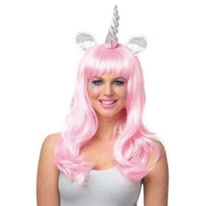 Magical Unicorn Wig Adult Costume Accessory Pink