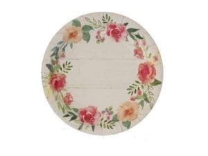 Floral Wreath Shiplap Chic Wedding Dinner Party 7 Inch Round Plates 8 Pack