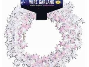 Star Wire Garland - 25ft - White Iridescent 1 per Pack - Party Supplies - Decorations - 1 Pack