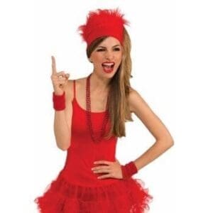 Fur Headband-red