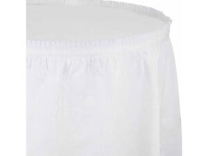 14' X 29 White Plastic Table Skirt