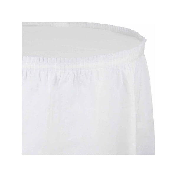 14' X 29 White Plastic Table Skirt