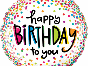 18 in. Birthday Sprinkled Dots Flat Foil Balloon