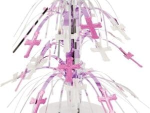Pink and Silver Crosses Mini Cascade Centerpiece