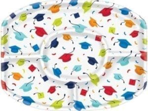 Multi-Coloredcolor Mortarboard Graduation Sectional Platter