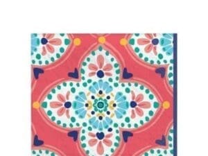 Boho Vibes Floral Quatrefoil Beverage Napkins, 5in, 16ct