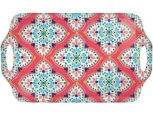 Boho Vibes Floral Quatrefoil Melamine Serving Tray