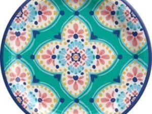 Boho Vibes Floral Quatrefoil Paper Dinner Plates, 10.5in, 8ct