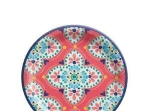 Boho Vibes Floral Quatrefoil Paper Dessert Plates, 7in, 8ct