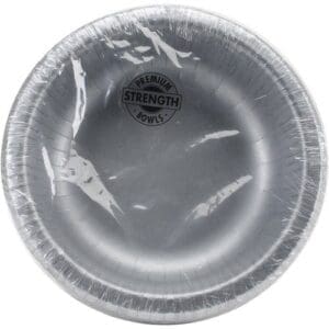 Paper Bowl, 20 Oz, 20pk, Shimmering Silver