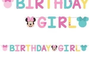 1st Birthday Minnie Mouse Letter Banner Kit 2pc Party Supplies