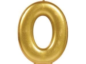 Numeral #0 Metallic Candle - Gold