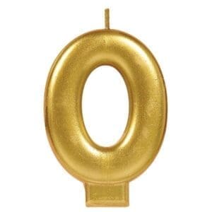Numeral #0 Metallic Candle - Gold