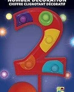 Flashing Number 2 Cake Topper Decoration