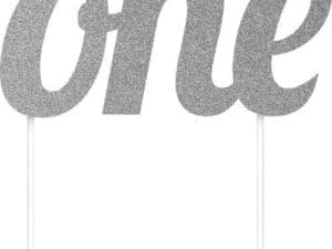 Silver "One" Cake Topper, Each