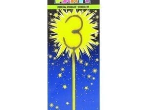 Number Three Shaped Sparkler