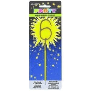 Number 6 Sparkler Birthday Party Supplies