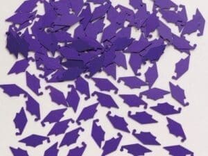 Purple Mortarboard Graduation Confetti