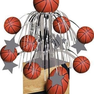 Creative Converting Sports Fanatic Basketball Centerpiece with Mini Cascade and Base, Orange