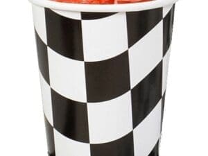 8 Count Hot or Cold Beverage Cups, Black and White Check