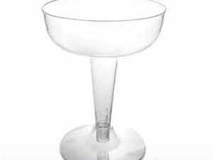 Clear Plastic Champagne 2 Piece Glasses 4 Oz 20 Count