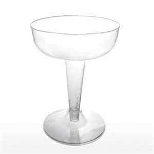 Clear Plastic Champagne 2 Piece Glasses 4 Oz 20 Count