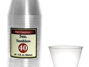 Clear 5-Ounce Plastic Tumblers, 40-Pack