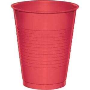 Plastic Cups, 16 Oz, Coral, 20 Ct