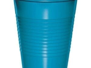 Turquoise Blue Plastic Cups 20 Pack