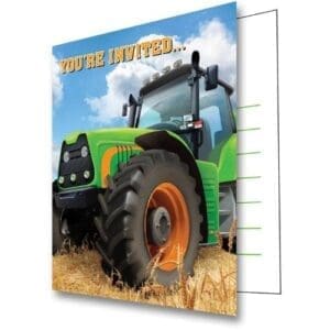 Tractor Time Invitations, 8-Pack